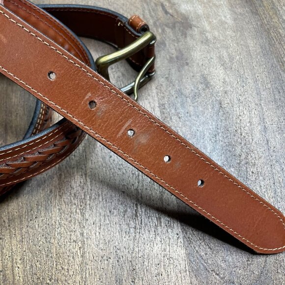 Unbranded Mens Brown Braided‎ Genuine Leather Belt Size XL Western - Picture 4 of 7